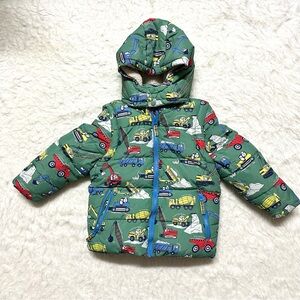 Mini Boden Green Construction Puffer Jacket 90% good.